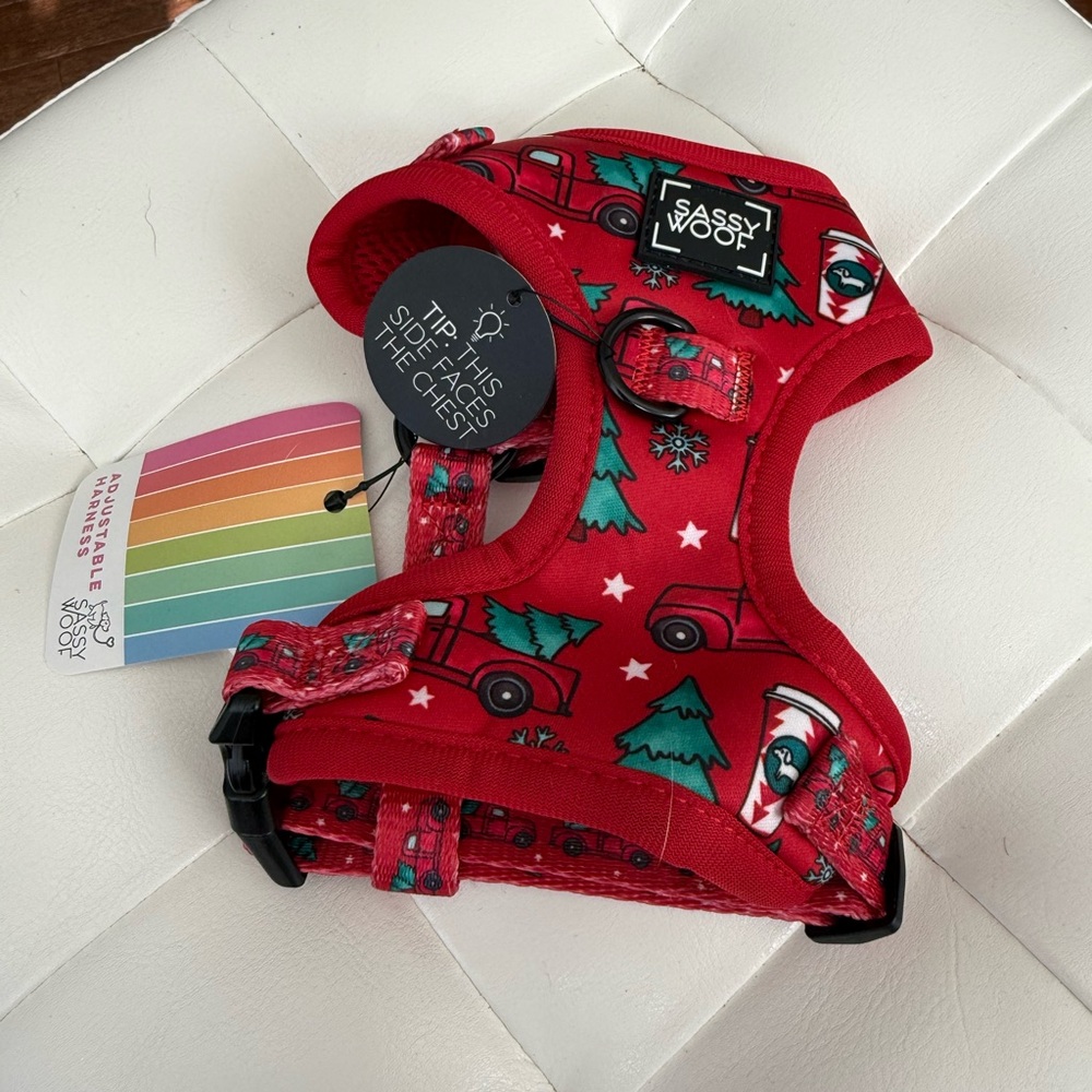 Sassy Woof Festive Red Dog Harness